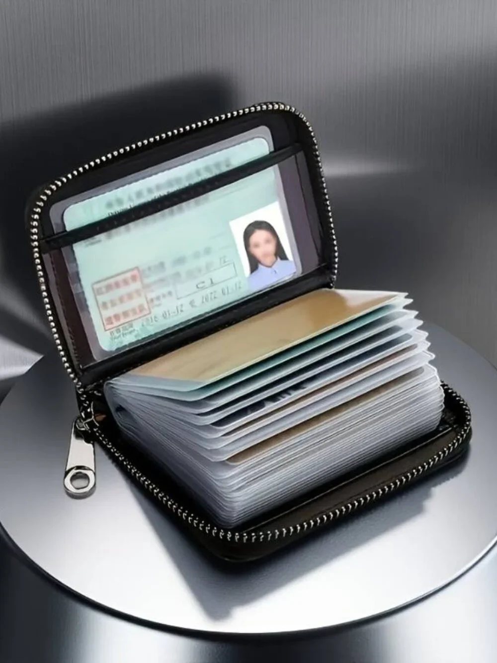 RFID Blocking Card Holder 20 Slot Minimalist Zipper Wallet